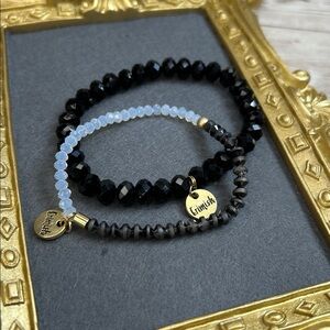 2 Crystal Erimish Bracelets with Gold Accents